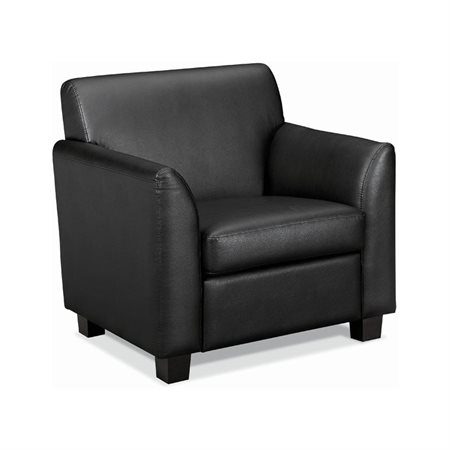 Circulate Tailored Club Chair | Black SofThread Leather