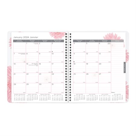 Agenda mensuel marguerite rose (2025)