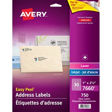 Easy Peel® Clear Mailing Labels