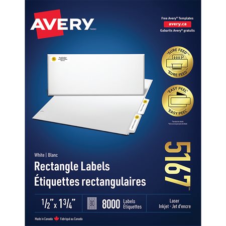 Étiquettes d'adresse blanches laser Easy Peel®