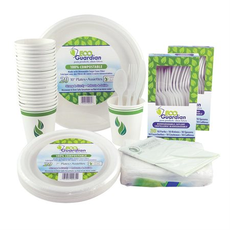 Ensemble de vaisselle compostable Eco Guardian