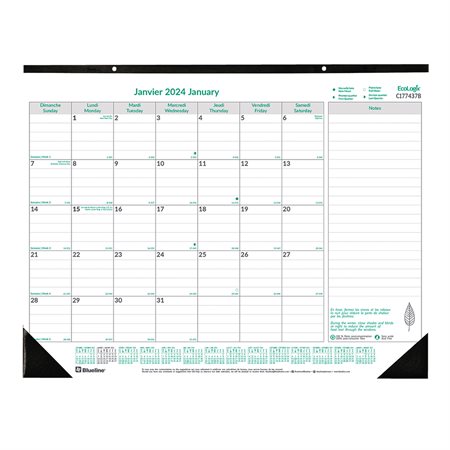 EcoLogix® Monthly Desk Pad Calendar (2022)