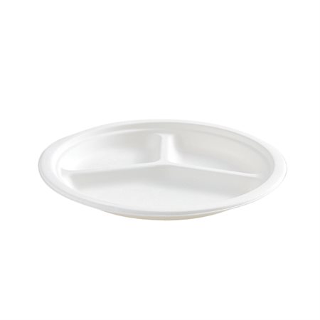 3-Compartment Compostable Plate