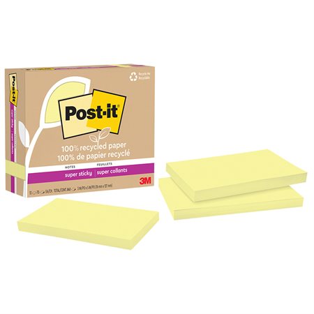 Post-it® Super Sticky Recycled Notes – Canary Yellow