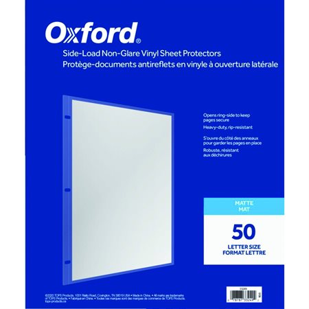 Side-Load Non-Glare Vinyl Sheet Protectors